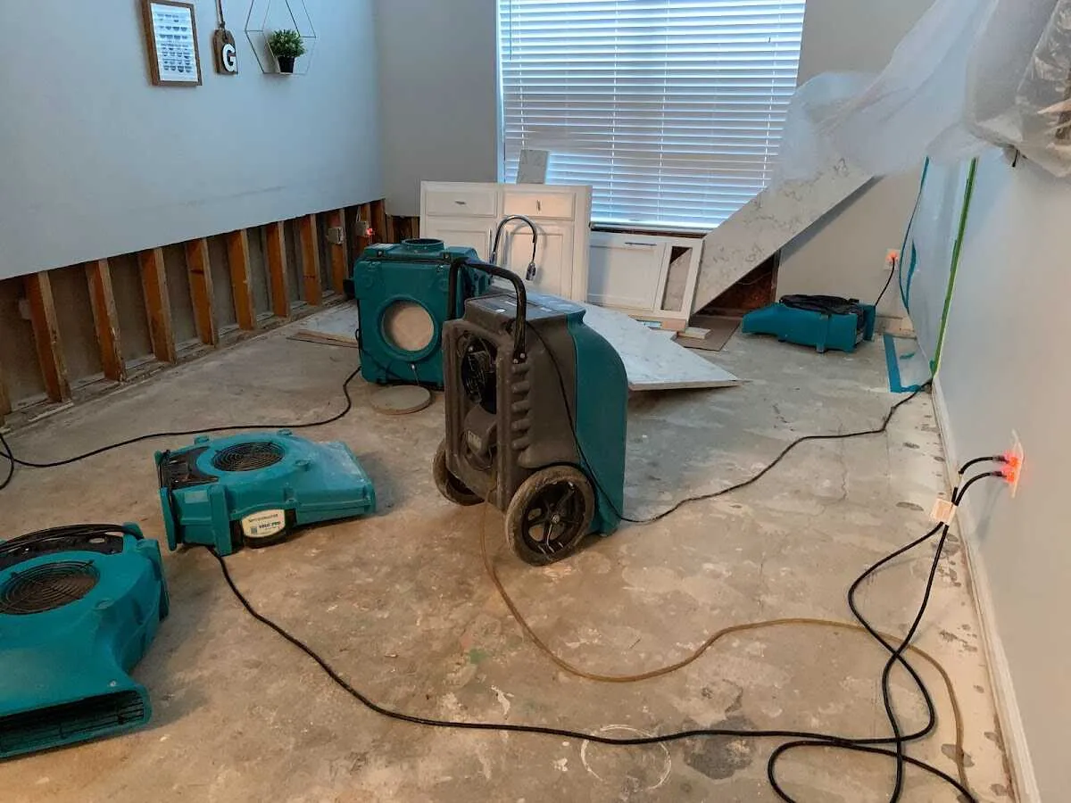 Dehumidifier in flood-cut room for Water Extraction & Removal in Santaquin
